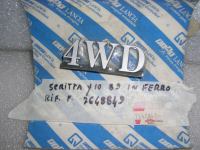 Scritta Anteriore 4WD in Metallo Autobianchi Y10 '89