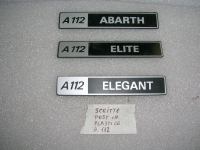 Scritte Post. Autobianchi A112 /Elite/Elegant