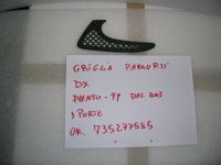 Griglia Paraurti Posteriore Destra Fiat Punto 99 Dal 2003 3 Porte 