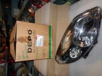 Proiettore Destro Dacia Sandero Del 2008 Con Parabola Cromata 