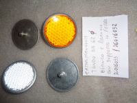 Catarifrangente Tondo Bianco E Arancio Con Supporto In Ferro 