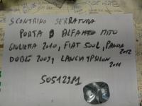 Scontrino Serratura Porta Alfa Romeo Mito,Giulietta 2010> - Fiat 500L, Doblò 2009, Panda 2012 - Lancia Ypsilon 2011