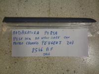 Modanatura Porta Posteriore Destra Da Verniciare Con Profilo Cromato Peugeot 207